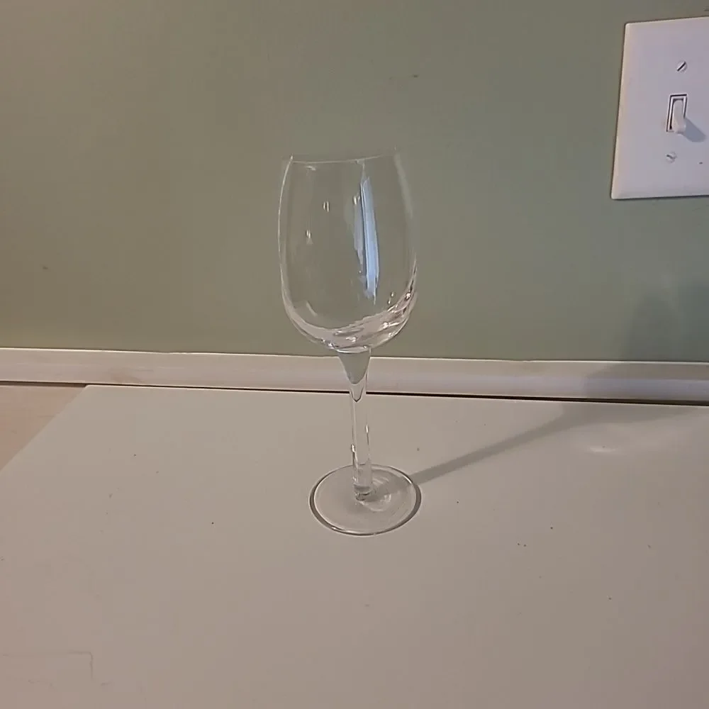 Happy Half Wine Glass
